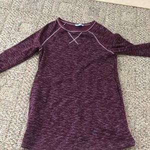 Maroon sweatshirt tunic